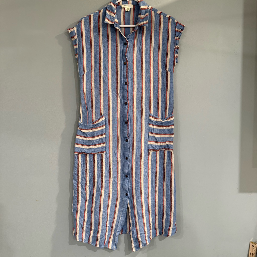 Monteau Blue And Red Striped Garment